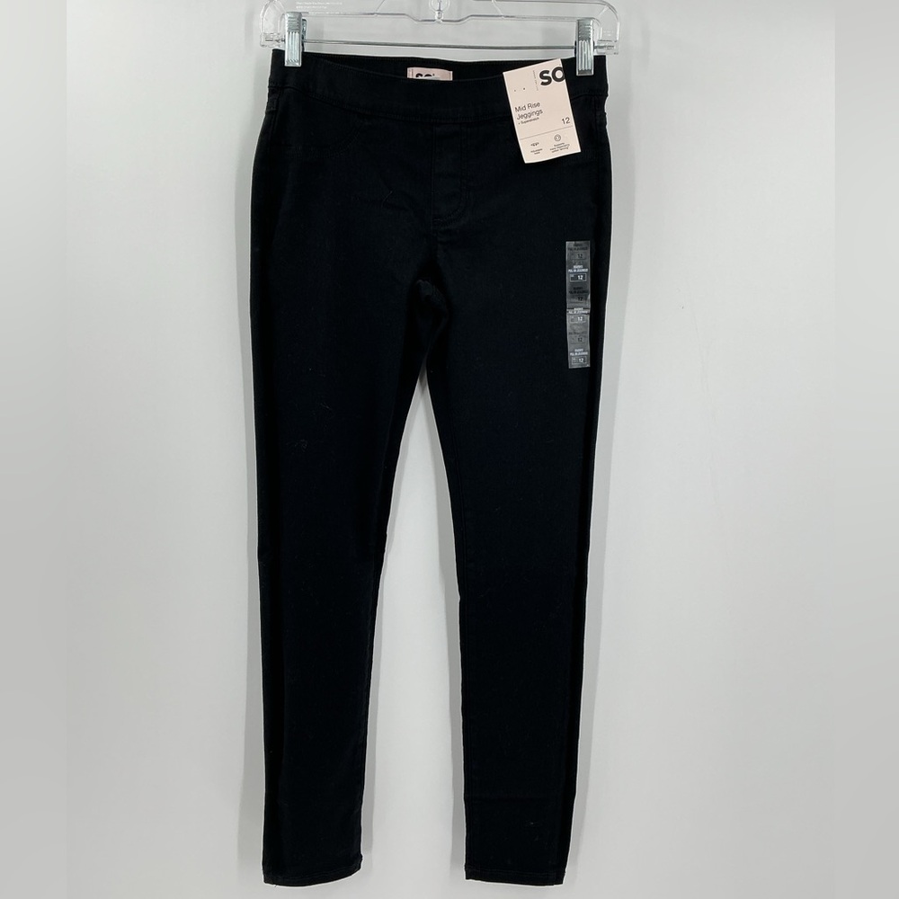 SO brand women's mid-rise black jeggings. Size 12 - Picture 7 of 11